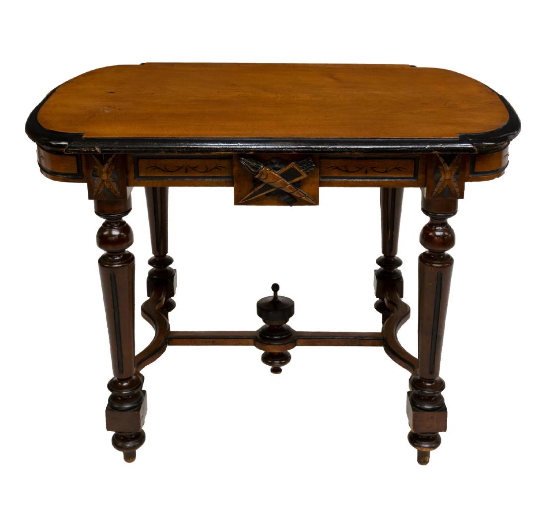 LOUIS XVI STYLE EBONIZED & CARVED MAHOGANY TABLE (1 of 2)