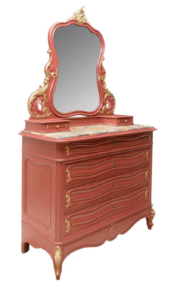 FRENCH LOUIS XV STYLE PAINTED VANITY COMMODE (1 of 3)