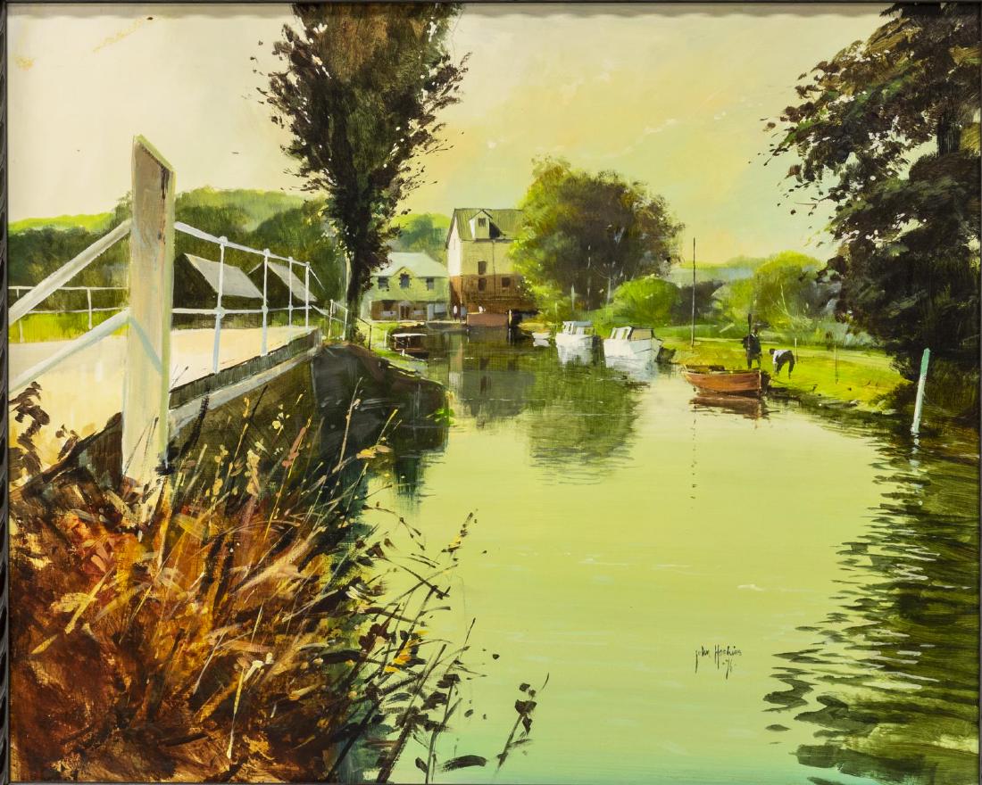 JOHN HASKINS (UK, B.1938) RIVER STORT OIL PAINTING (1 of 4)