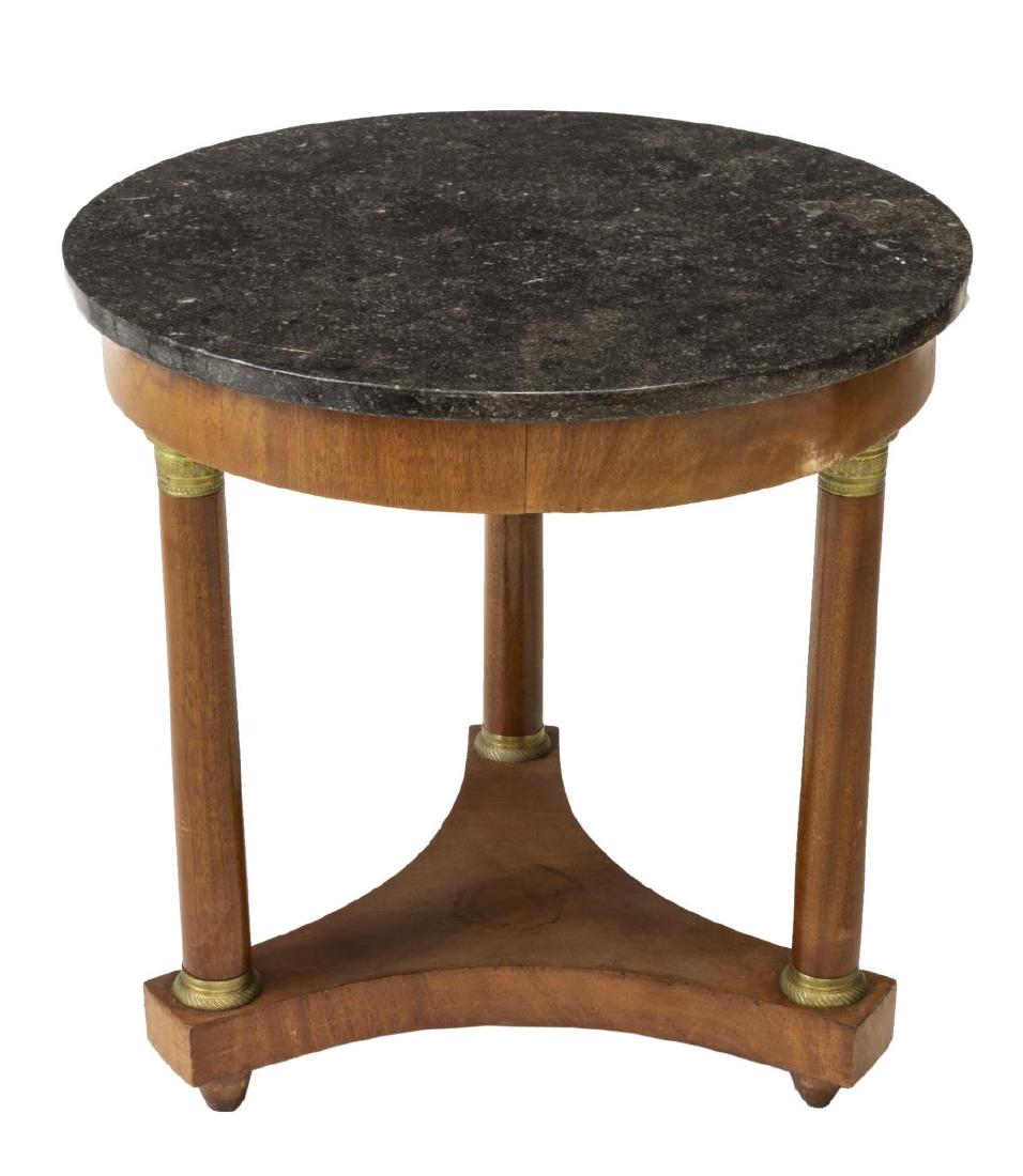 FRENCH EMPIRE STYLE MAHOGANY & MARBLE TABLE (1 of 2)