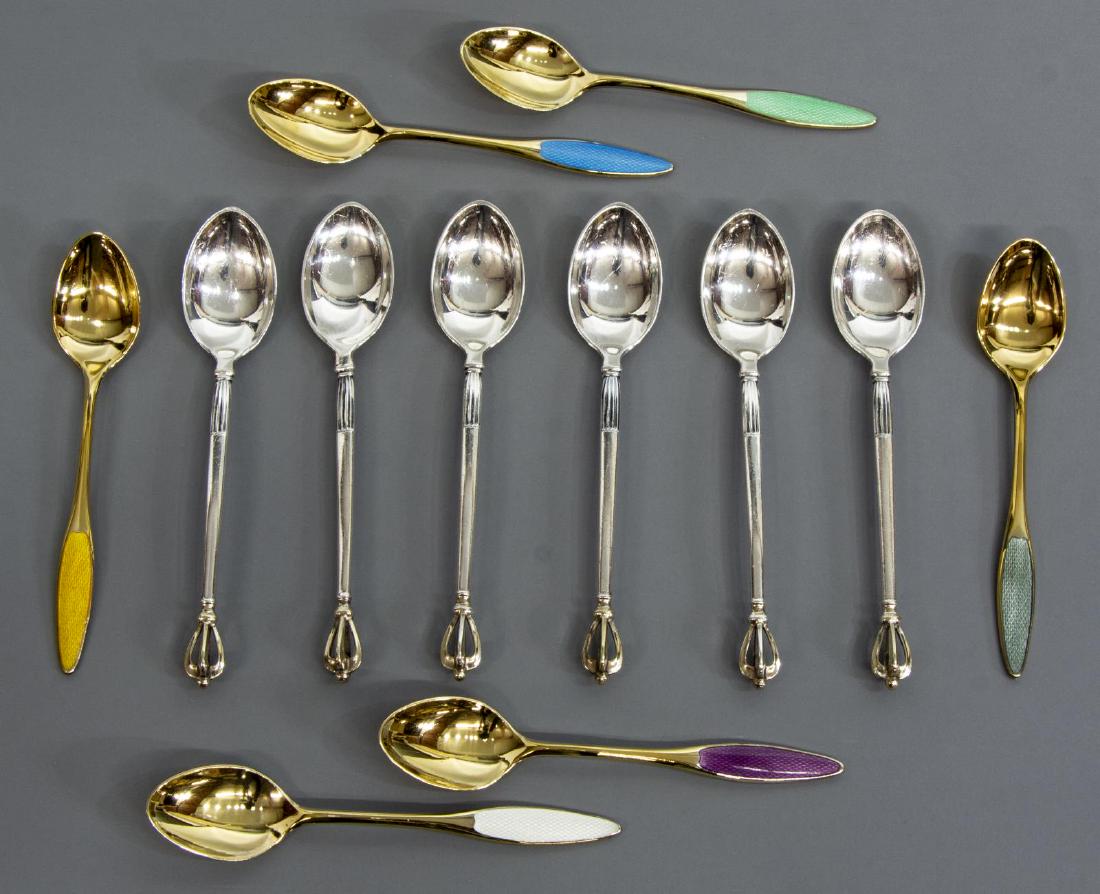 (12) DANISH SORENSEN & MICHELSEN STERLING SPOONS (1 of 4)