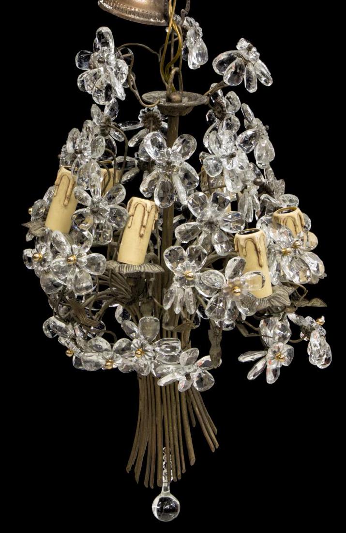 ITALIAN BRONZE AND CRYSTAL BOUQUET 6LT CHANDELIER (1 of 2)