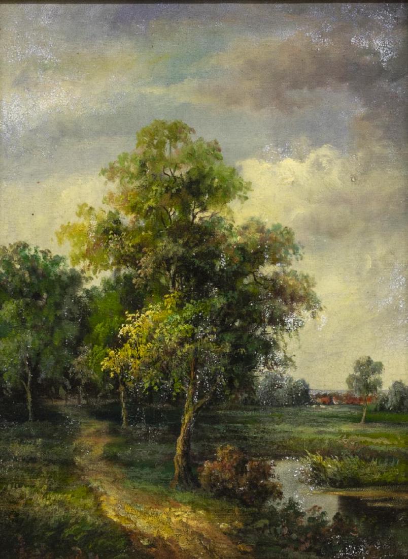 GILT FRAMED OIL ON CANVAS LANDSCAPE PAINTING (1 of 3)