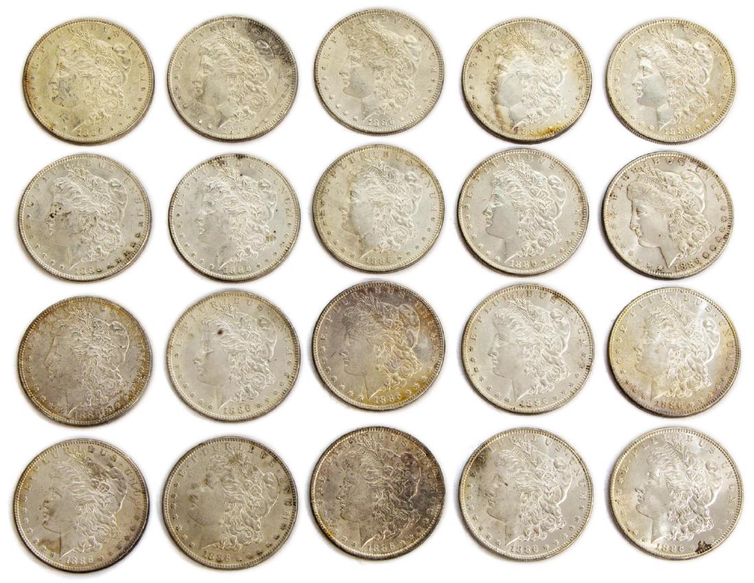 (20) U.S. BU UNCIRCULATED SILVER DOLLARS, 1886 (1 of 2)