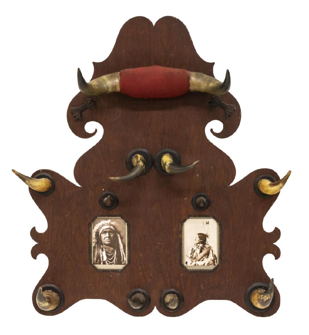 COWHORN HALL TREE, COAT RACK, C. 1900 (1 of 4)