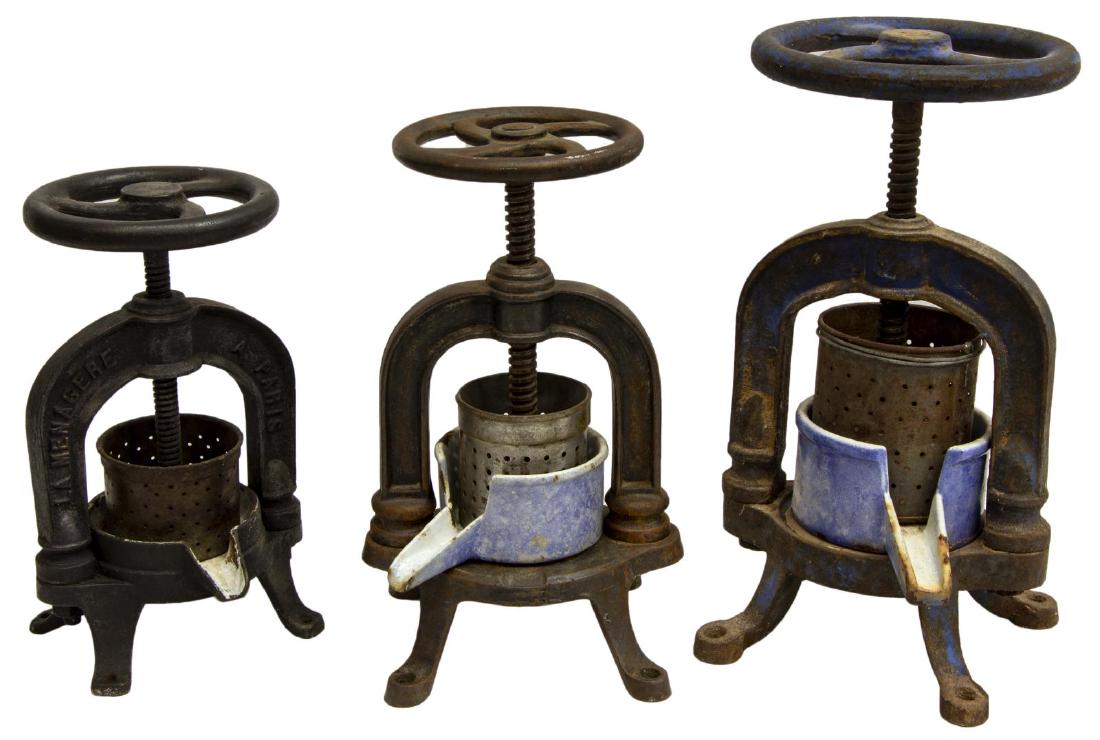 (3) IRON FRUIT PRESSES (1 of 2)
