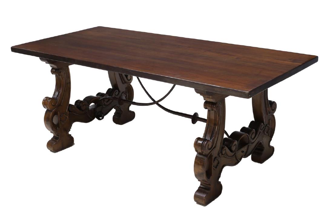 SPANISH BAROQUE STYLE CARVED REFECTORY TABLE (1 of 2)