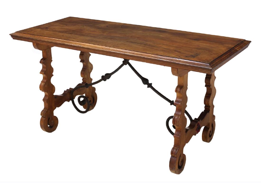 NORTHERN SPAIN BAROQUE STYLE WORK TABLE, 19TH C. (1 of 3)