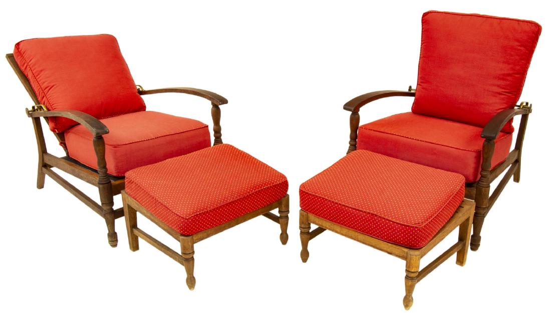 (4) SUMMER CLASSICS 'OCEAN' TEAK LOUNGE CHAIRS (1 of 6)