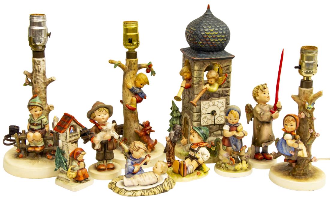 (10) HUMMEL FIGURES, FB, CLOCK, LAMPS (1 of 6)