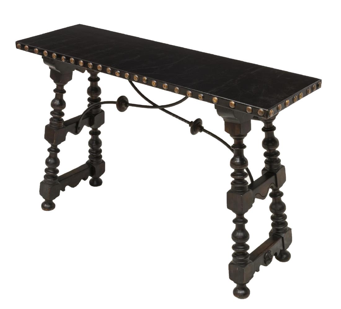 SPANISH BAROQUE STYLE LEATHER-TOP CONSOLE TABLE (1 of 3)
