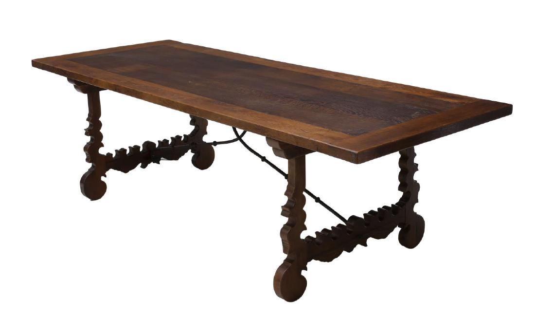 SPANISH BAROQUE STYLE TRESTLE REFECTORY TABLE (1 of 3)