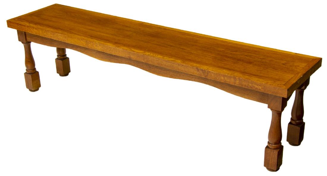 RUSTIC CARVED TEAKWOOD LONG BENCH (1 of 2)