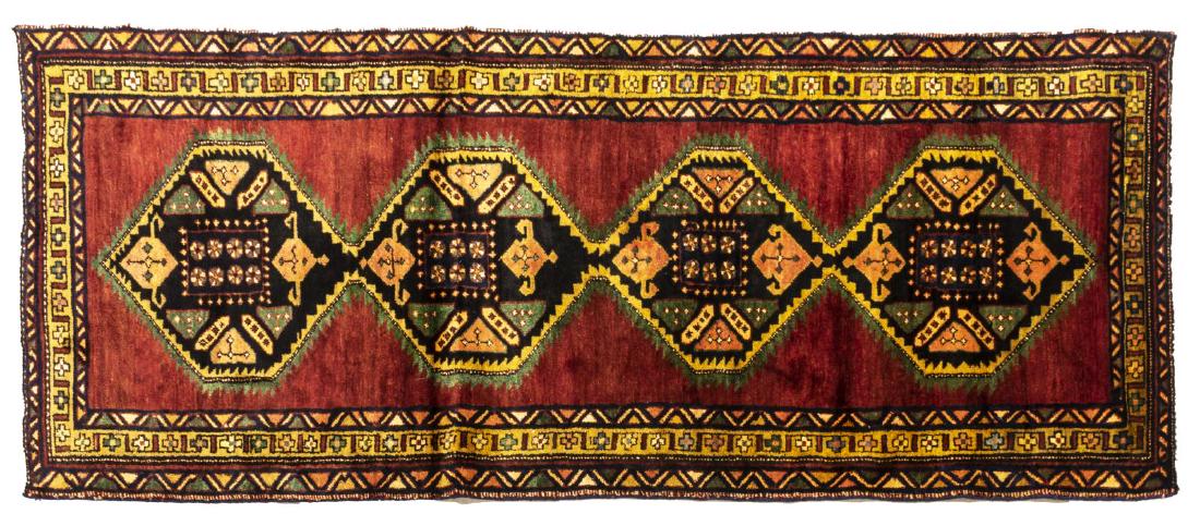 PERSIAN HAND-TIED HAMADAN RUNNER 9'7 X 3'9 (1 of 3)