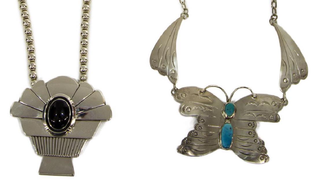 (2) SOUTHWEST STYLE STERLING SILVER NECKLACES (1 of 6)