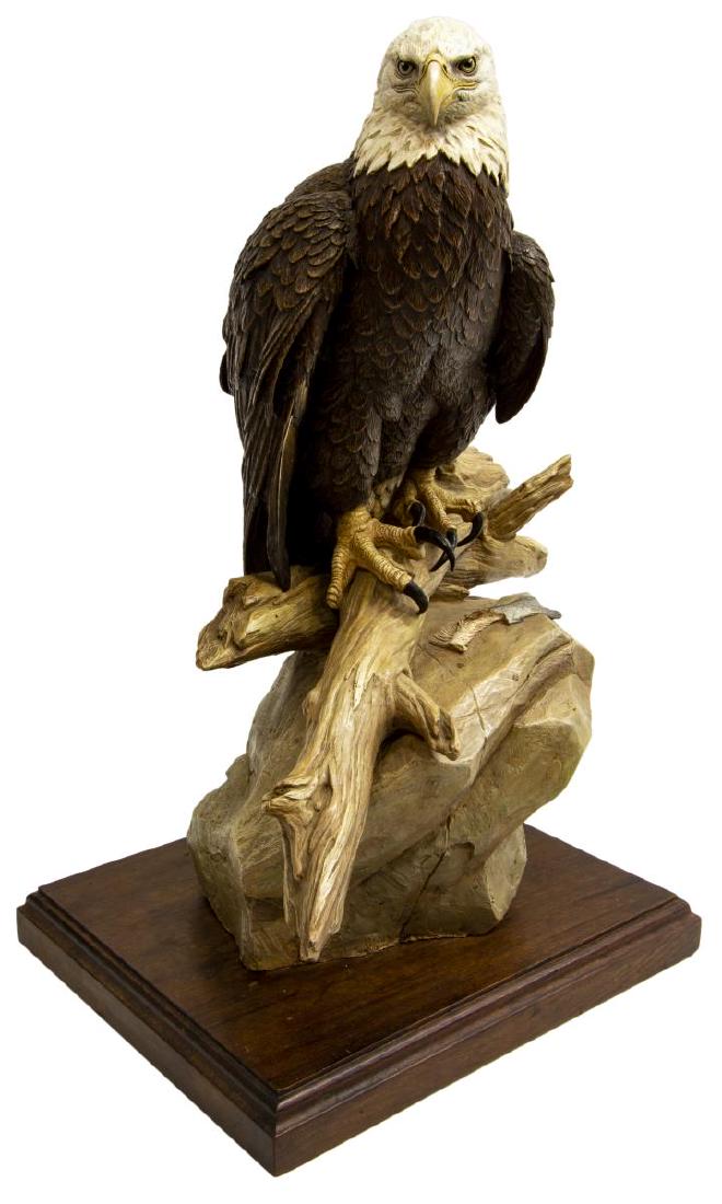 BOB GUELICH (B.1944)  LARGE HAND-PAINTED BRONZE EAGLE (1 of 5)
