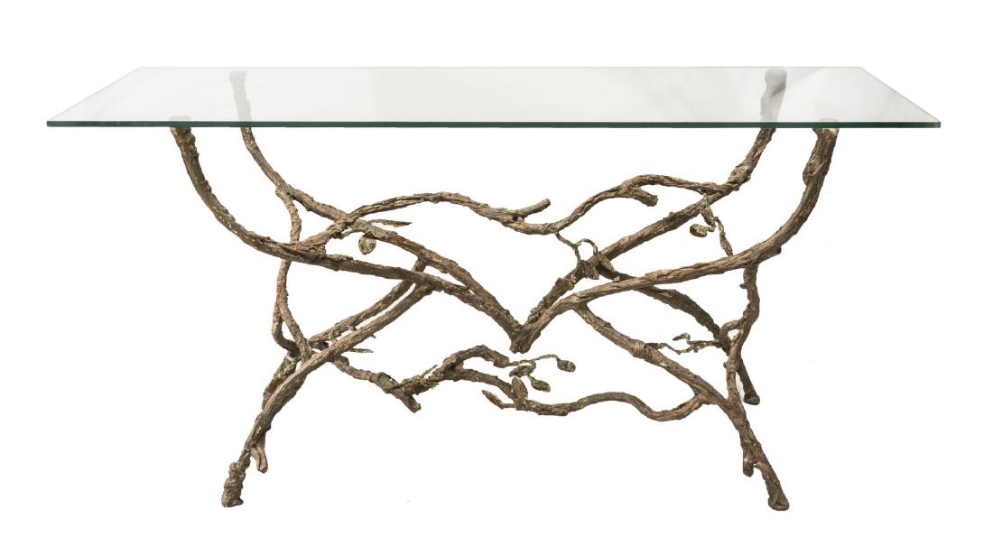 CONTEMPORARY TWIG FORM GLASS-TOP CONSOLE TABLE (1 of 2)