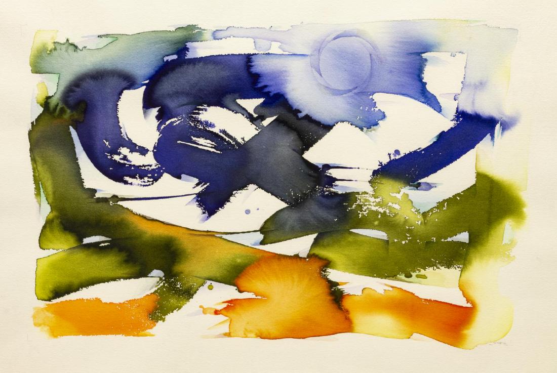 JOHN O'NEIL (D.2004) ABSTRACT WATERCOLOR PAINTING (1 of 5)