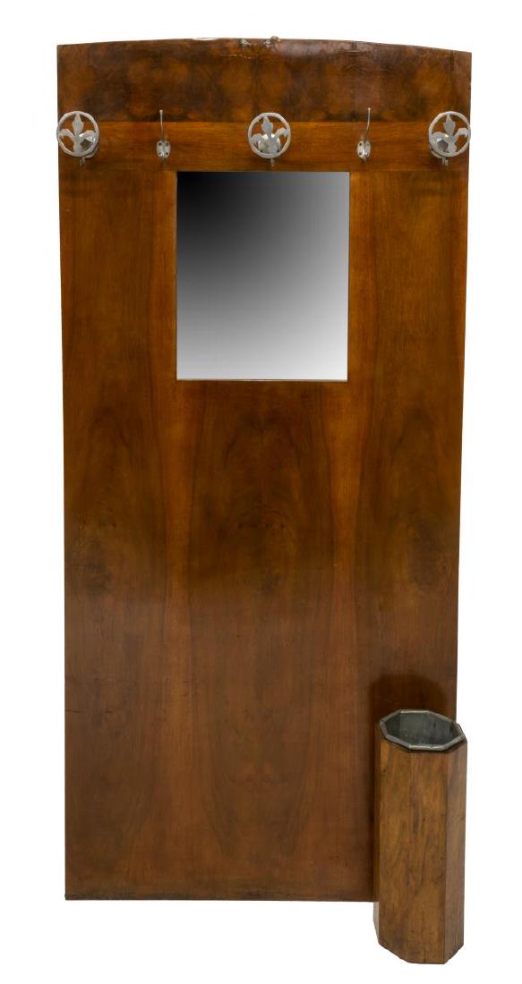 FRENCH ART DECO FIGURED WALNUT HALLTREE (1 of 2)