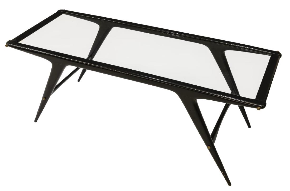 ITALIAN MID-CENTURY MODERN GLASS TOP COFFEE TABLE (1 of 2)