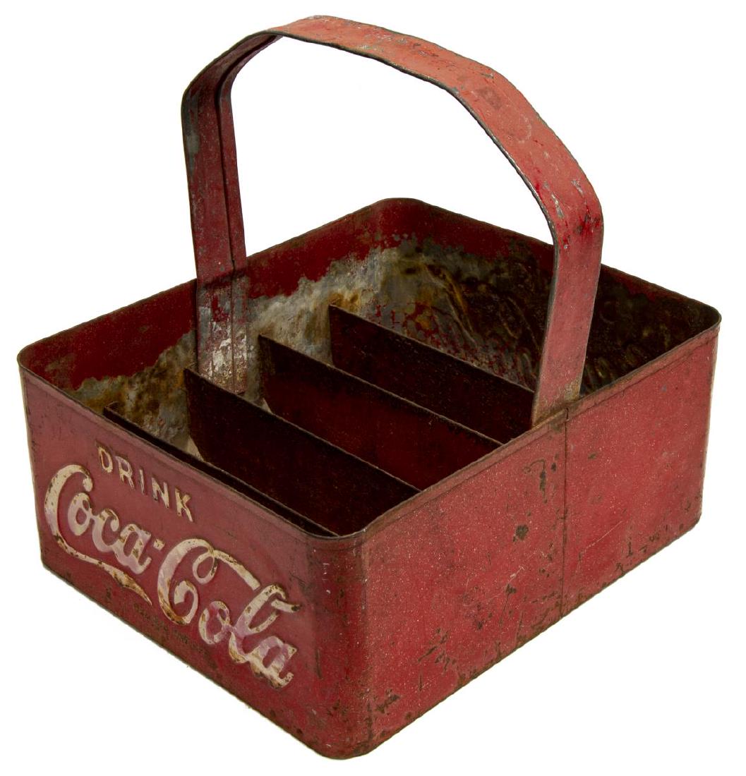 VINTAGE RED METAL COCA COLA STADIUM BOTTLE CARRIER (1 of 2)