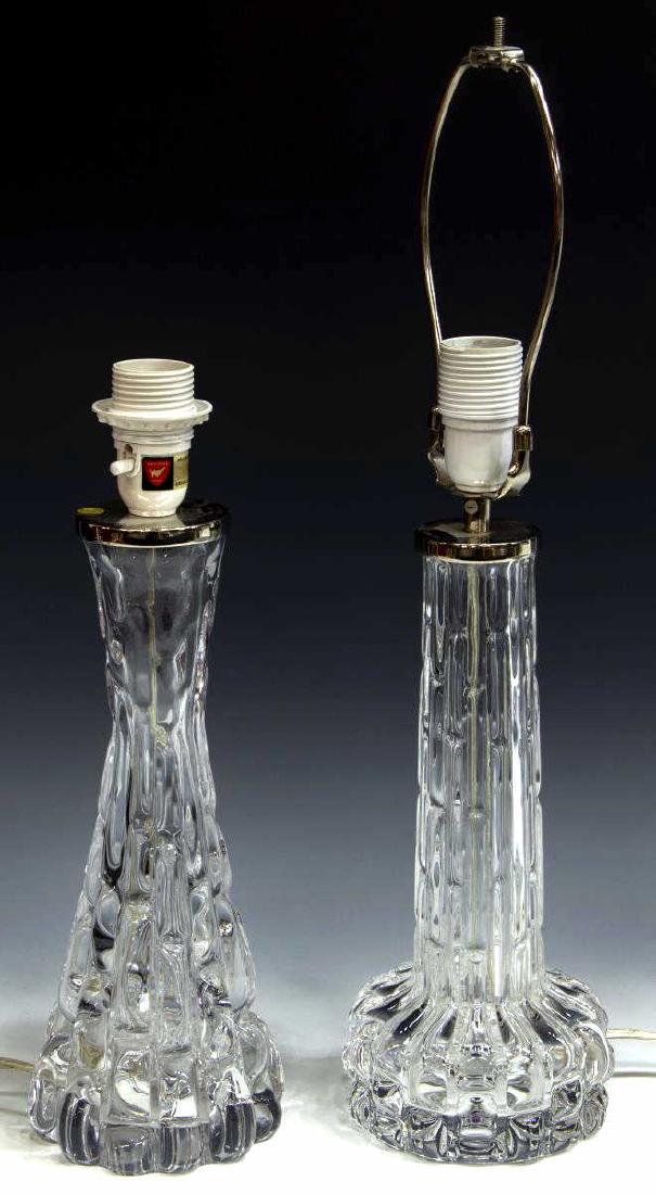 (2) CARL FAGERLUND ORREFORS ART GLASS TABLE LAMPS (1 of 5)