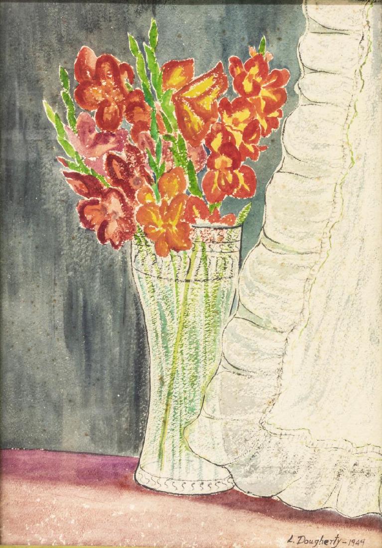 FRAMED WATERCOLOR PAINTING SIGNED L. DOUGHERTY (1 of 4)