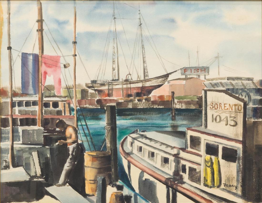 LARGE MICHAEL FRARY (1918-2005) SORENTO WATERCOLOR (1 of 4)