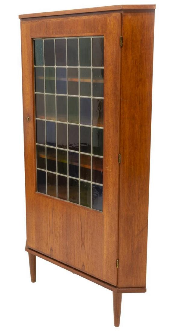 DANISH MID-CENTURY MODERN TEAK CORNER CUPBOARD (1 of 2)