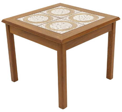 Danish Mid Century Modern Tile Top Side Table