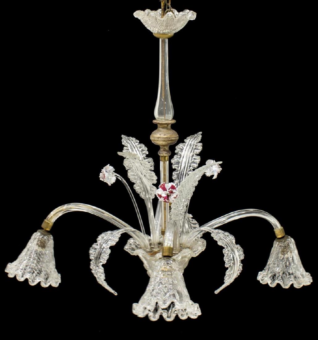 ITALIAN MURANO GLASS 4-LIGHT CHANDELIER (1 of 3)