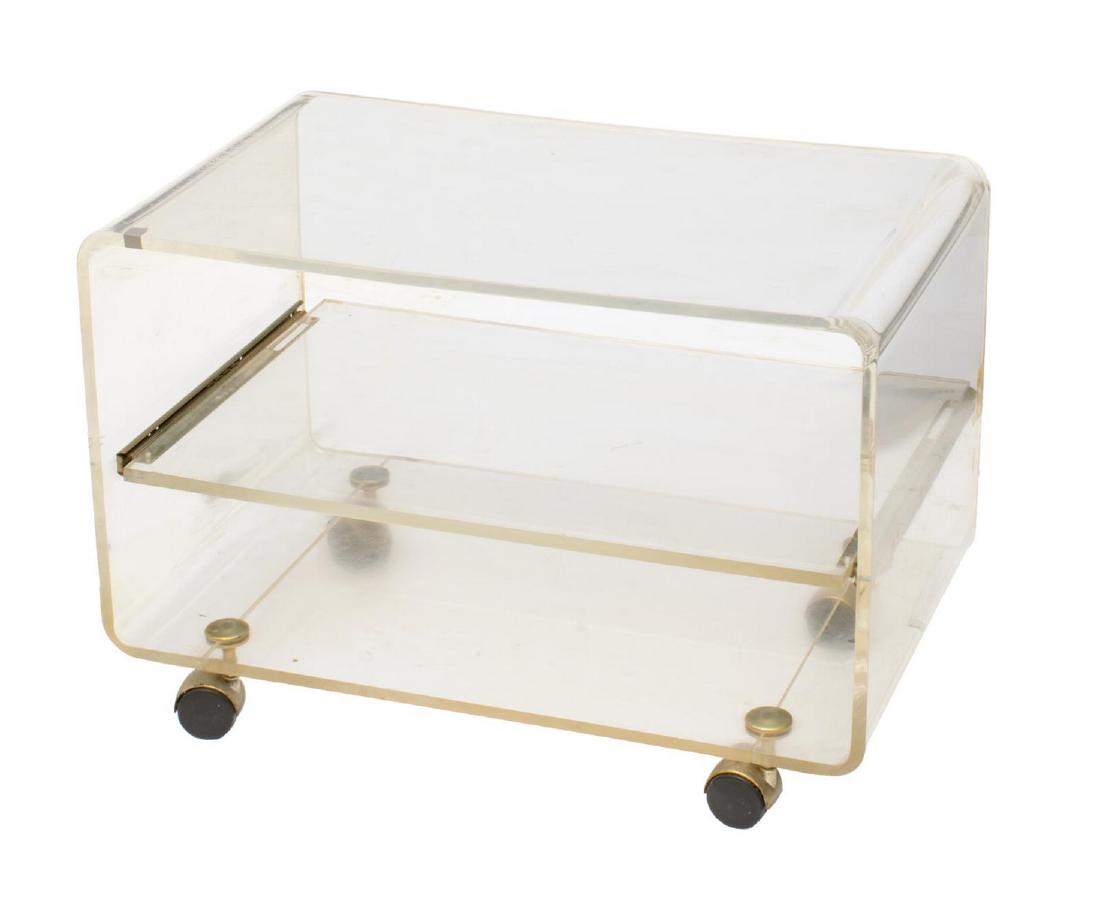 MODERN ACRYLIC TWO-TIER SERVICE BAR CART, C.1970S (1 of 2)
