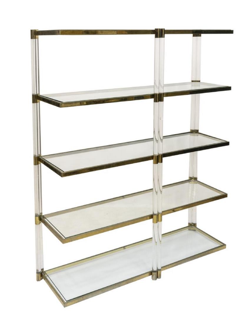 ITALIAN MODERN ACRYLIC & GLASS FIVE SHELF BOOKCASE (1 of 2)