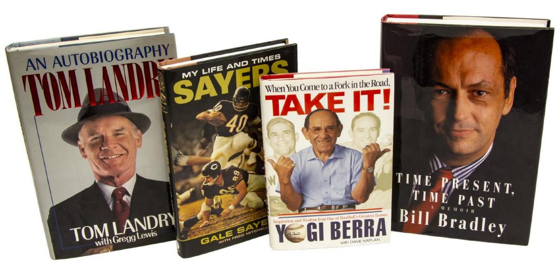 (4)AUTOGRAPHED SPORTS BOOKS, LANDRY, BERRA, SAYERS (1 of 10)