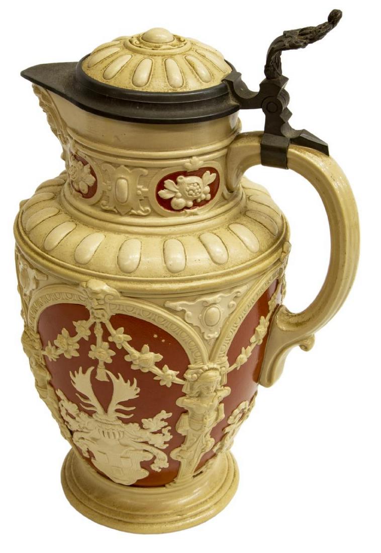 METTLACH MASTER STEIN, COATS-OF-ARMS, #2076 (1 of 6)