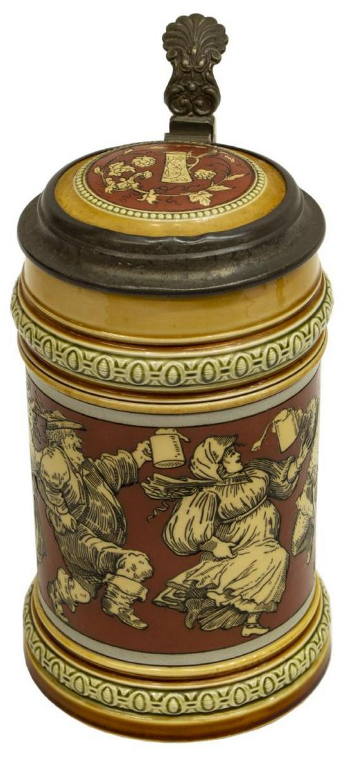 METTLACH ETCHED STEIN, PEASANT DANCE, #2057 (1 of 6)