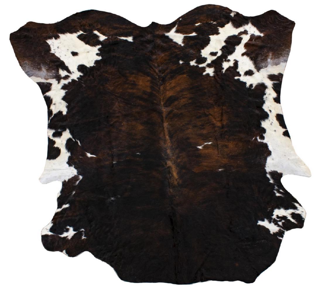 COWHIDE BROWN, WHITE, 80" x 75" (1 of 2)