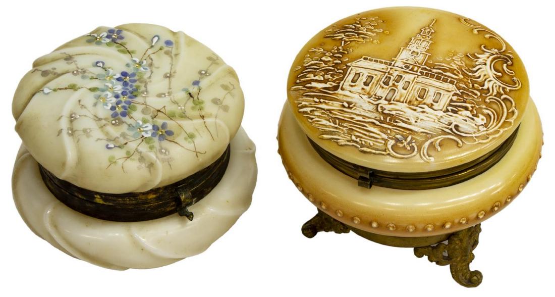 (2) WAVECREST (ATTRIB) & OTHER GLASS DRESSER BOX (1 of 3)