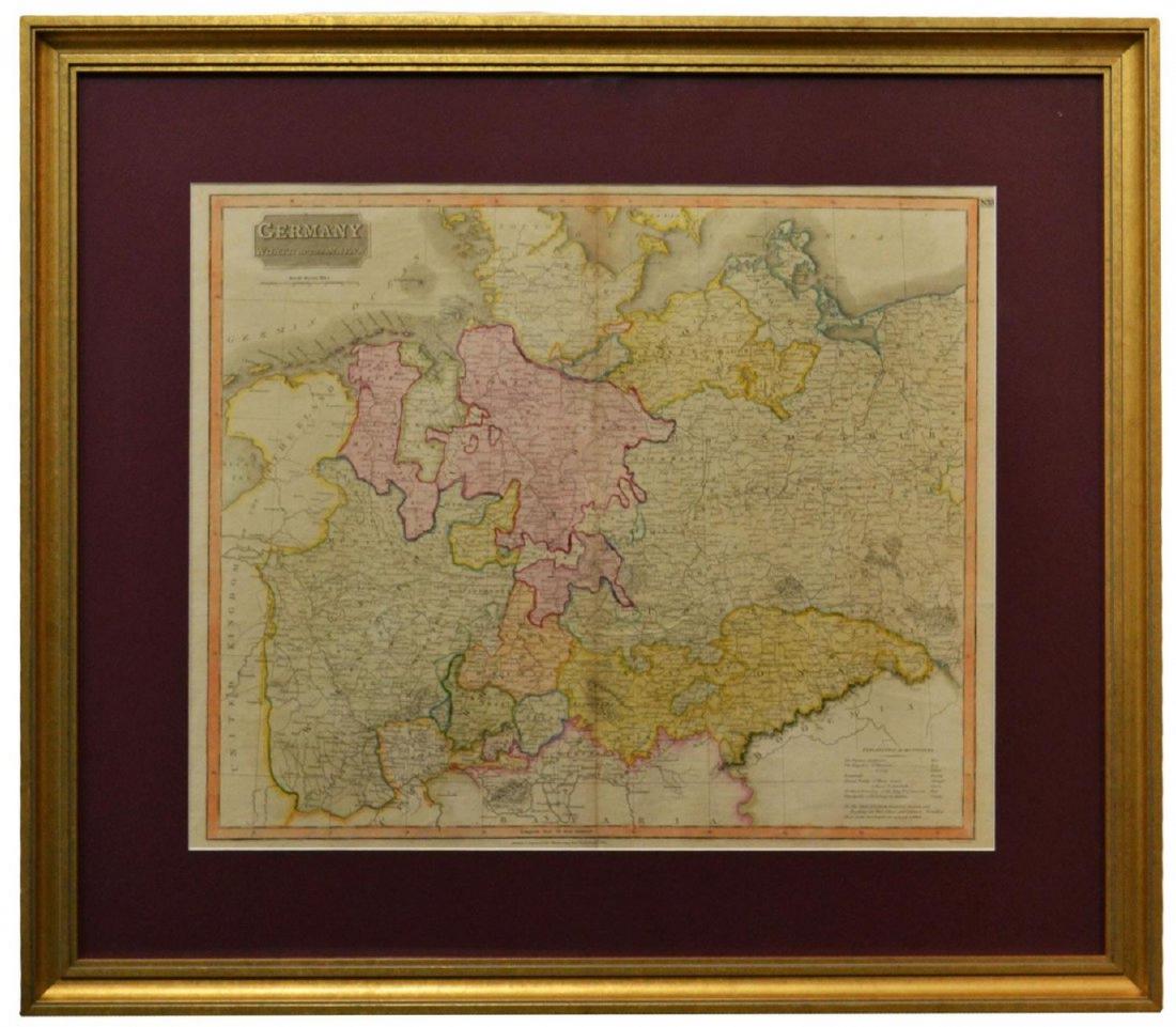 FRAMED MAP, GERMANY NORTH OF THE MAYNE (1 of 6)