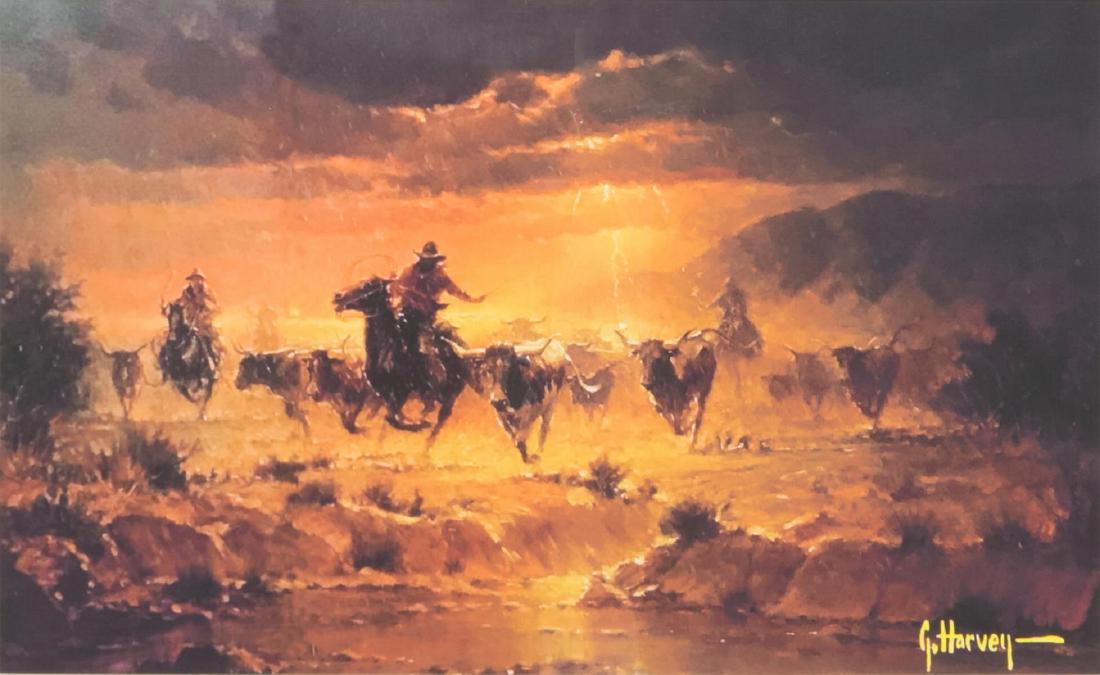 FRAMED G. HARVEY, 'ROLLING THUNDER' PRINT (1 of 3)