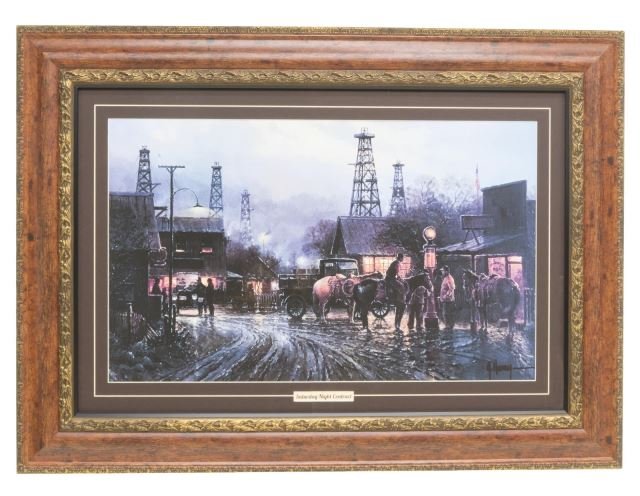 FRAMED G. HARVEY, 'SATURDAY NIGHT CONTRACT' PRINT (1 of 3)