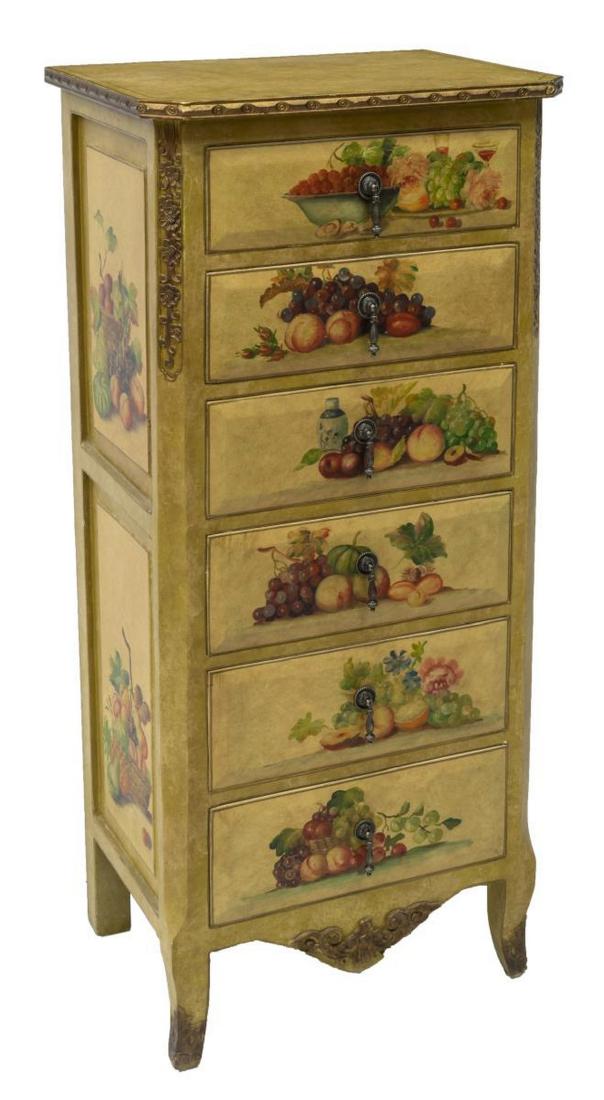 DECORATIVE PAINTED TALL LINGERIE CHEST (1 of 3)