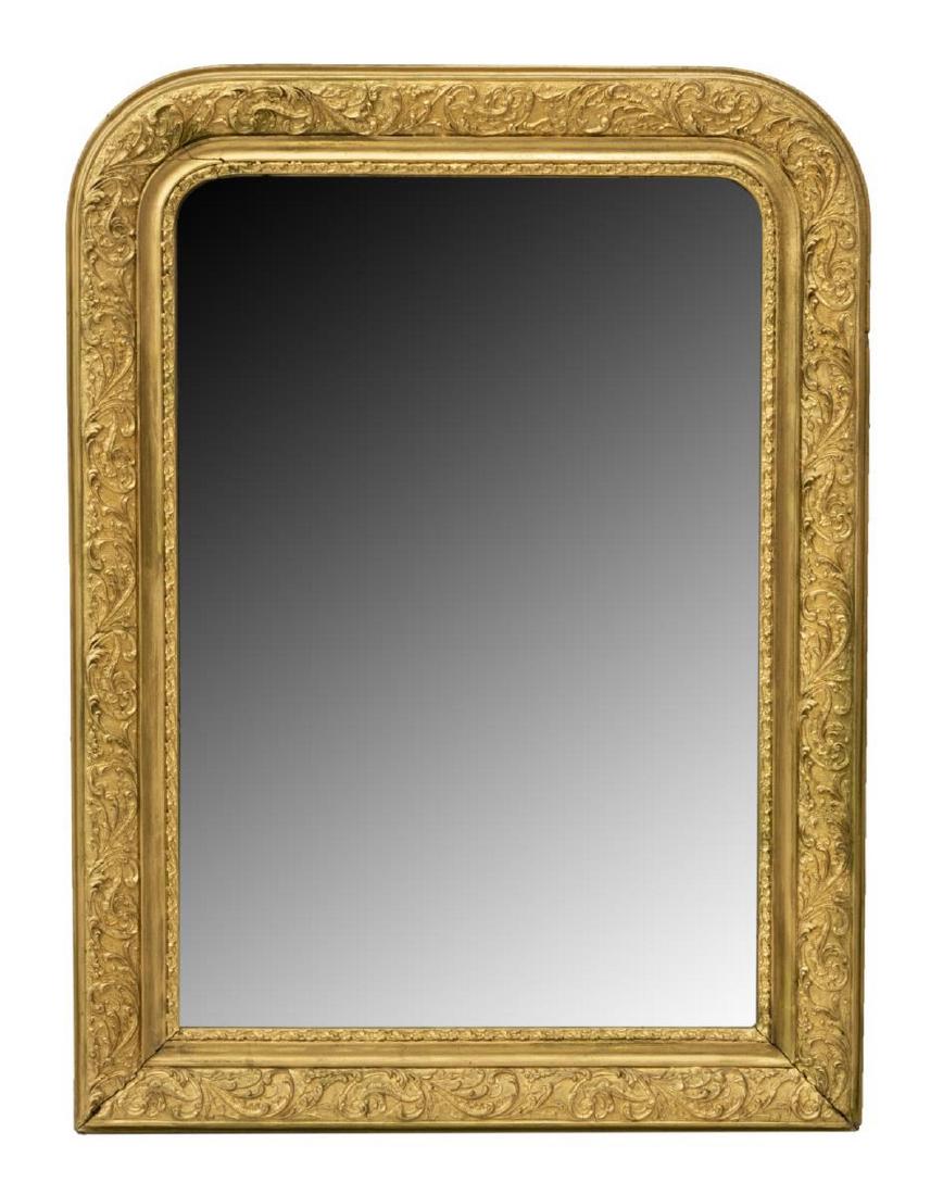 FRENCH CARVED GILTWOOD WALL MIRROR (1 of 3)