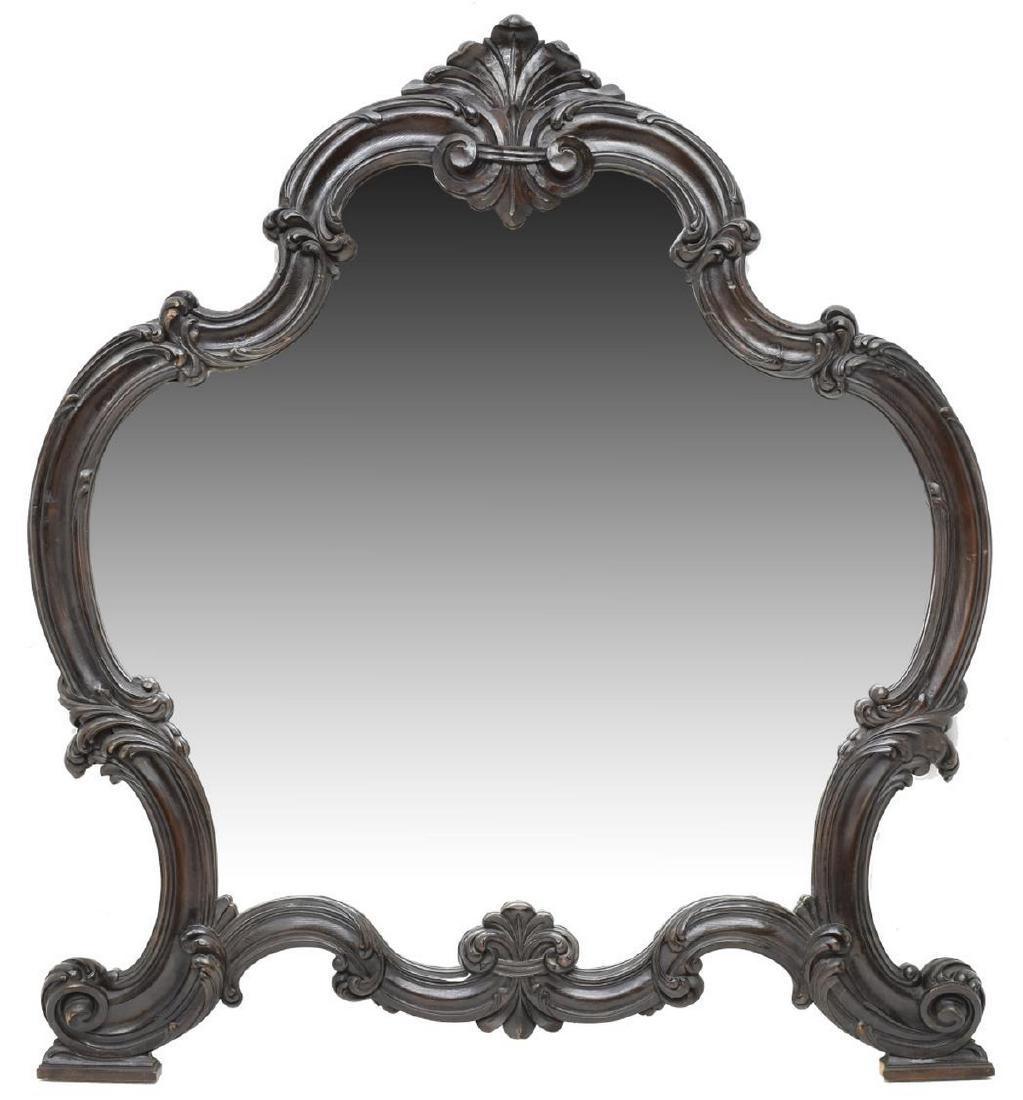 BAROQUE REVIVAL EBONIZED CARVED FRAME MIRROR (1 of 2)