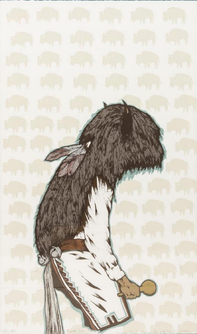 AMADO PENA (b1943) NATIVE AMERICAN BUFFALO DANCE (1 of 5)