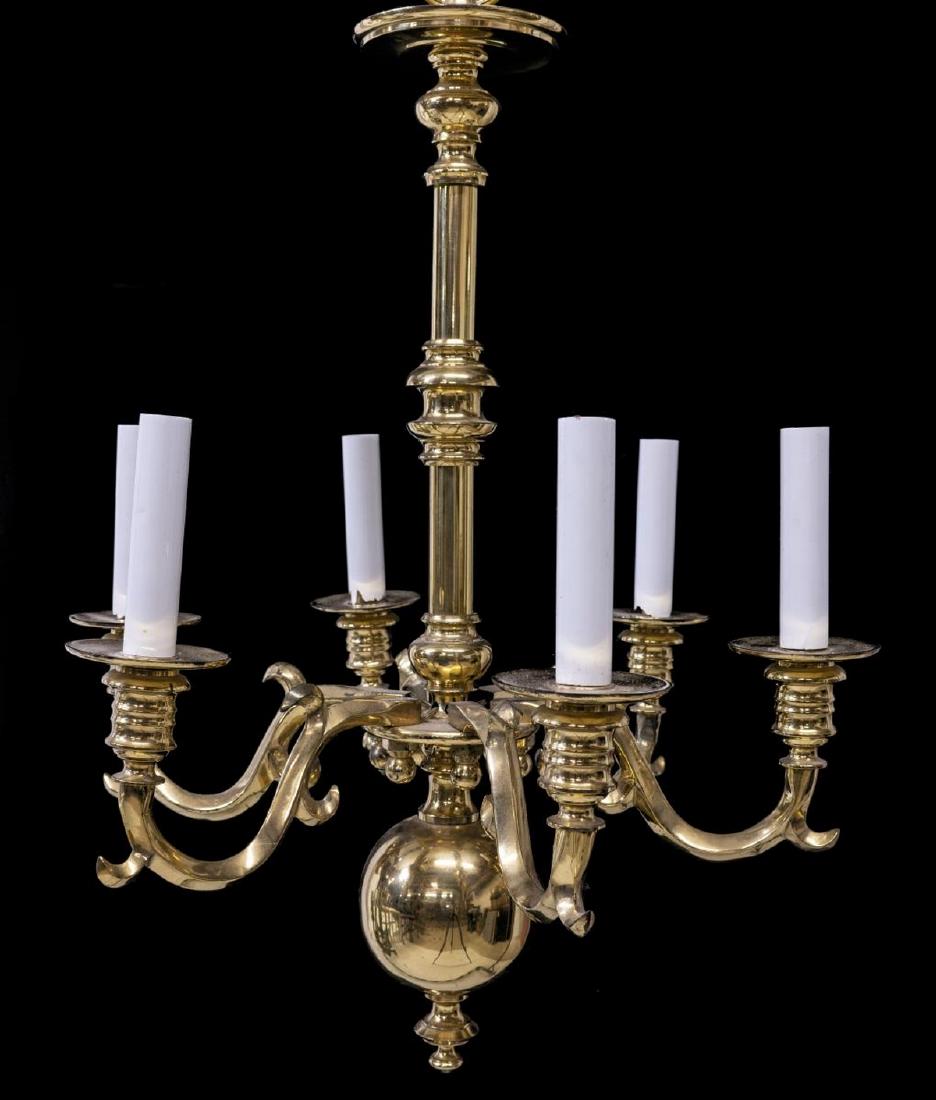 DUTCH STYLE BRASS SIX-LIGHT CHANDELIER (1 of 2)