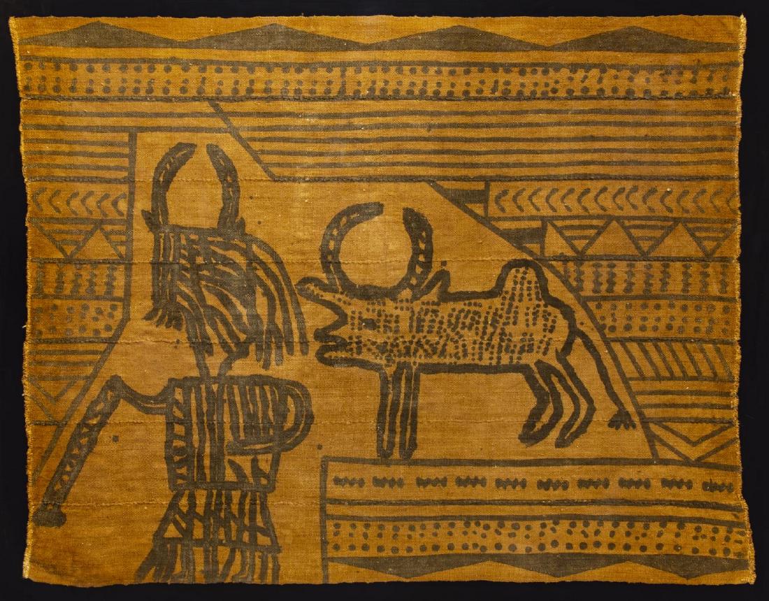 FRAMED WEST AFRICAN BOGOLANFINI FIGURAL MUD CLOTH (1 of 4)