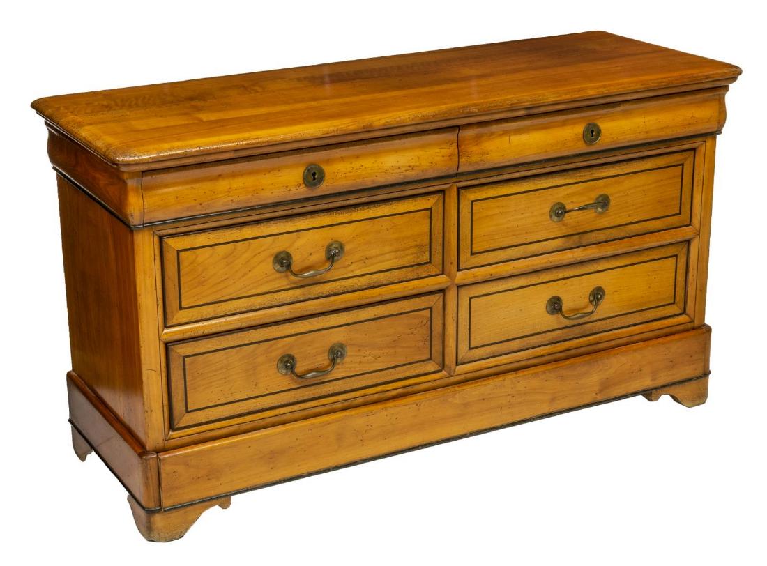 LOUIS PHILIPPE STYLE FRUITWOOD CHEST DRAWERS (1 of 5)