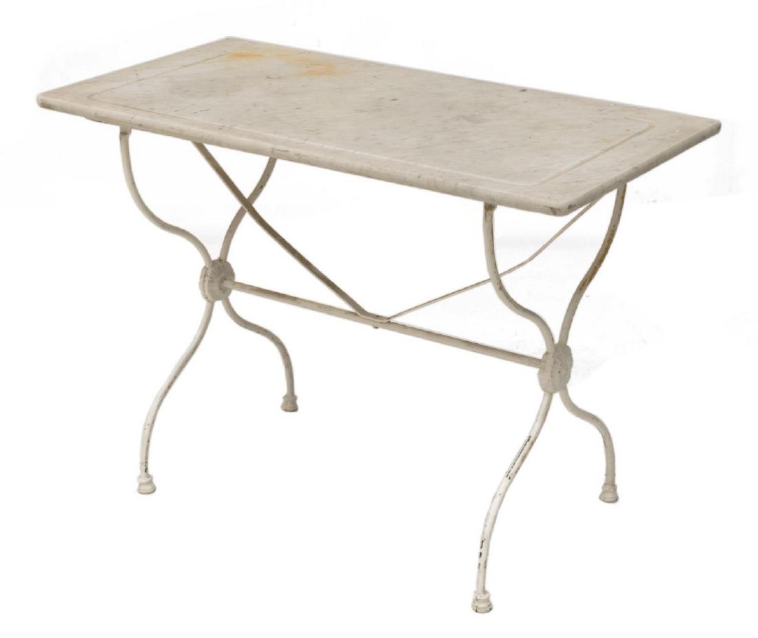 FRENCH MARBLE TOP IRON BISTRO TABLE (1 of 2)