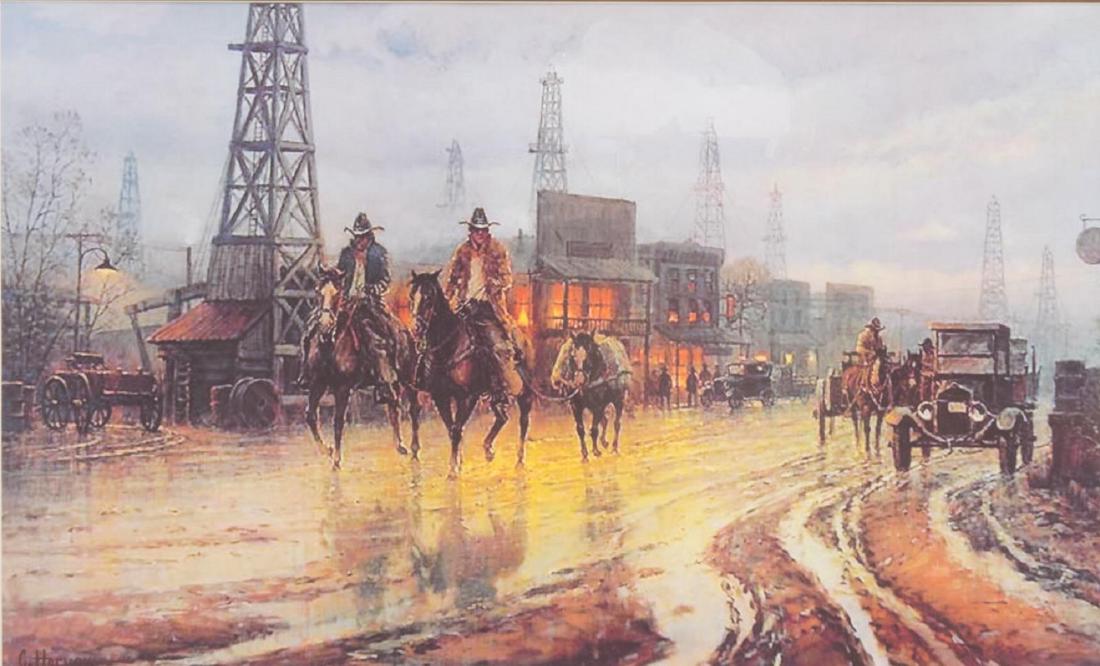 FRAMED G. HARVEY, 'BOOMTOWN DRIFTERS' PRINT (1 of 3)